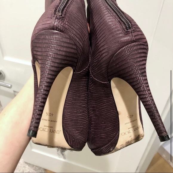 *SOLD*Jimmy Choo Purple Snakeskin Stiletto Boots - Picture 5 of 5